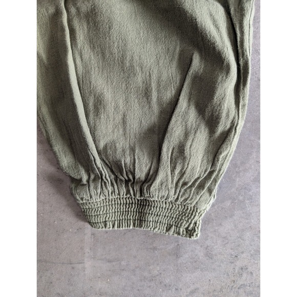Aeropastle Women's Olive Green Jogger Pants Elastic Waist Cropped Size XS - Picture 6 of 7